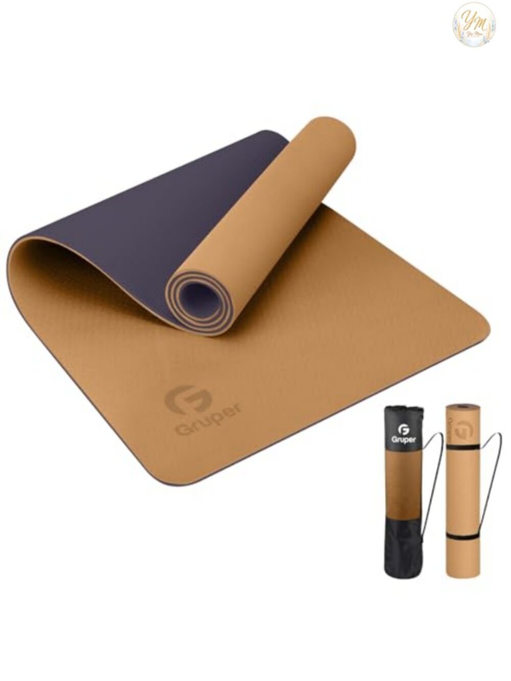 Gruper Non-Slip Eco Friendly Yoga Mat with Carrying Strap & Bag